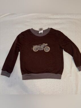 Kids Motorcycle Pullover Sweatshirt - Brown 4T